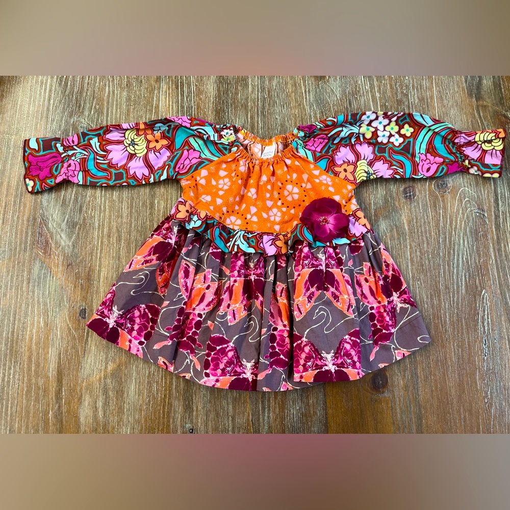NWOT GIRLS GIGGLE MOON BUTTERFLY FLORAL DRESS, 4T